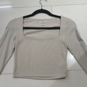 Aritzia Babaton Cream Square Neck Top
